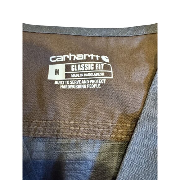 Carhartt Men Scrubs M Classic Fit Ripstop V-Neck Pockets Durable Blend Gray - Picture 2 of 11